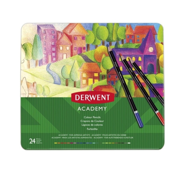 Набор цветных карандашей Academy 24 цвета в металлической упаковке купить в художественном магазине ArtCraft.Space