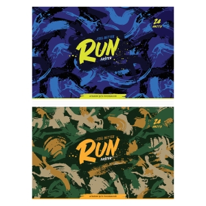 Альбом для рисования 24л., А4, на скрепке ArtSpace "Стиль. Military", эконом