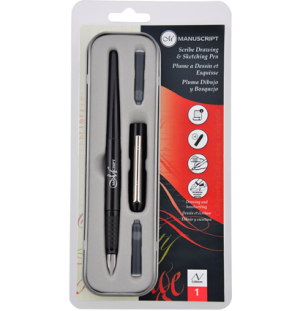 Ручка перьевая Manuscript Scribe F конвертер с аксессуарами в пенале блистер,