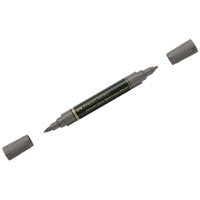 Маркер акварельный пигментированный Faber-Castell "Albrecht Durer", цвет 273 теплый серый IV, двухстор., кистев./пулевид.