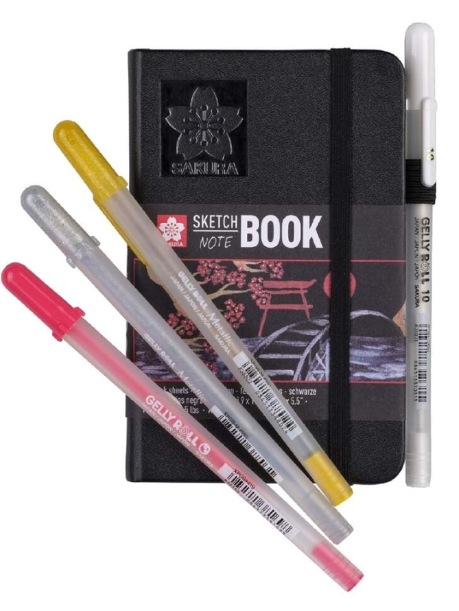 Скетчбук Sakura Sketch / Note с черной гладкой бумагой для рисования А6 / 80 листов / 140 гм купить в художественном магазине ArtCraft.Space с доставкой по РФ и СНГ