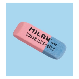 Ластик MILAN 840 прямоугольный скошенный 52*19*8 мм из синтетического каучука для стирания чернил и графита