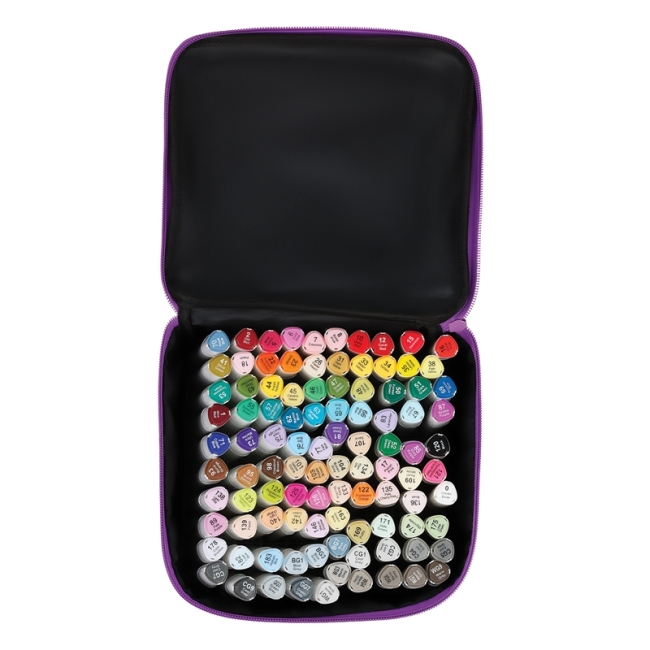 Набор двусторонних маркеров для скетчинга MESHU 100цв., основные цвета, корпус трехгранный, пулевид./клиновид.наконечники, текстильный чехол на молнии Набор двусторонних маркеров для скетчинга MESHU 100цв., основные цвета, корпус трехгранный, пулевид./клиновид.наконечники, текстильный чехол на молнии