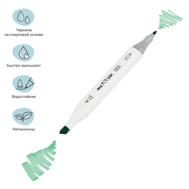 Набор двусторонних маркеров для скетчинга MESHU 100цв., основные цвета, корпус трехгранный, пулевид./клиновид.наконечники, текстильный чехол на молнии Набор двусторонних маркеров для скетчинга MESHU 100цв., основные цвета, корпус трехгранный, пулевид./клиновид.наконечники, текстильный чехол на молнии