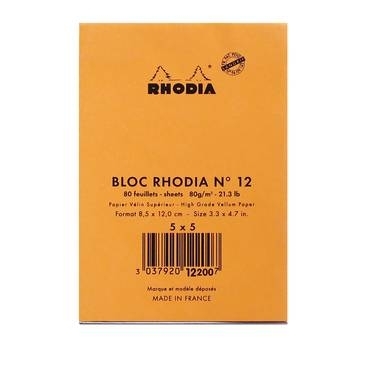 Блокнот оранжевый в клетку Rhodia Basics мягкая обложка 7.4 х 21 см / 80 листов / 80 гм купить в художественном магазине ArtCraft.Space с доставкой