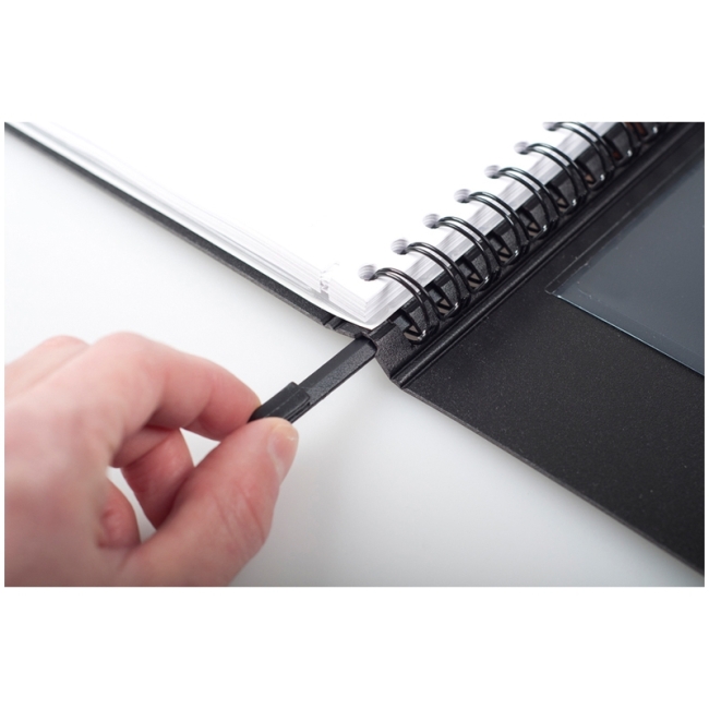 Блокнот Rhodiactive Exabooks 90г/кв.м 16,0х21,0см микроперфорация клетка 80л полипропиленовая обложка черный