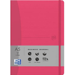 Блокнот OXFORD Office Signature A5 72л линейка фикс.резинка твердая обложка рубиново-красный 