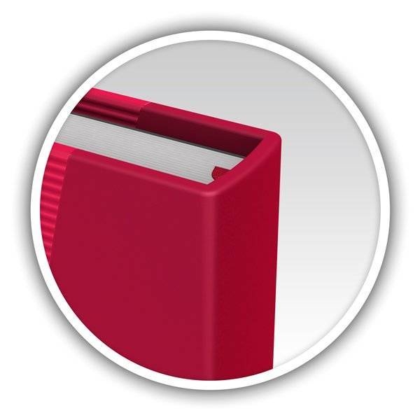 Блокнот OXFORD Office Signature A5 72л линейка фикс.резинка твердая обложка рубиново-красный 