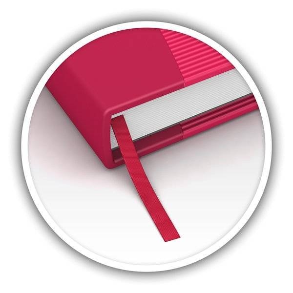 Блокнот OXFORD Office Signature A5 72л линейка фикс.резинка твердая обложка рубиново-красный 