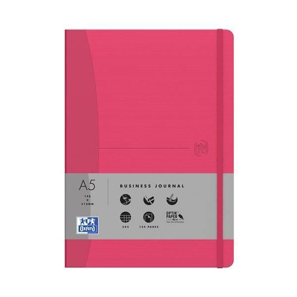 Блокнот OXFORD Office Signature A5 72л линейка фикс.резинка твердая обложка рубиново-красный 