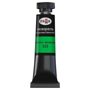 Акварель художественная Гамма "Старый мастер" желто-зеленая, 9 мл, туба Акварель художественная Гамма "Старый мастер" желто-зеленая, 9 мл, туба