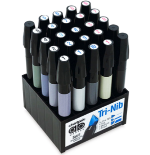 набор маркеров CHARTPAK GRAYS (серые тона) 25 шт.