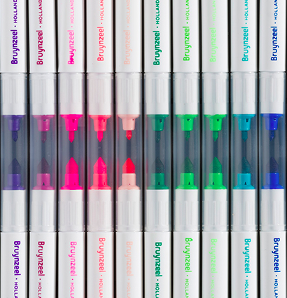Набор двусторонних фломастеров Bruynzeel Twin Point 20 цветов купить в магазине маркеров ArtCraft.Space с доставкой