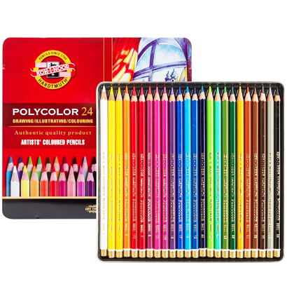 Карандаши цветные Polycolor Koh-I-Noor набор 24 цвета в пенале купить в художественном магазине ArtCraft.Space с доставкой