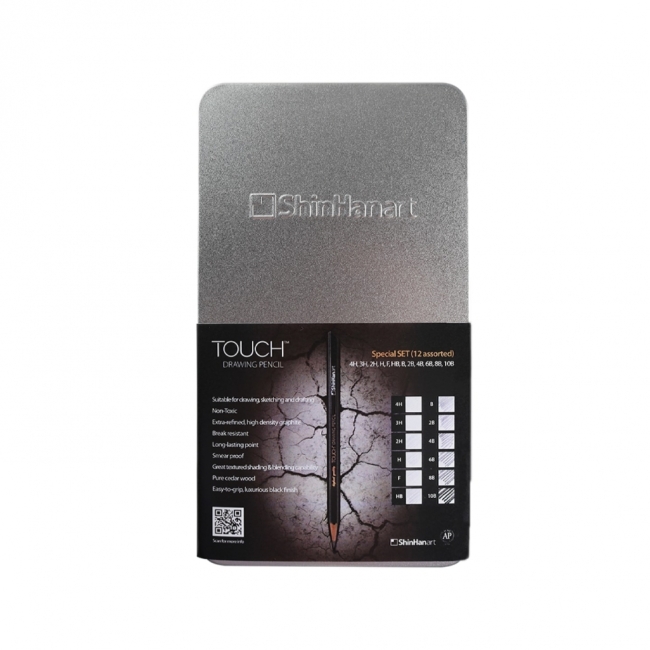 Набор чернографитных карандашей TOUCH Drawing 12 штук в металлическом коробе Набор чернографитных карандашей TOUCH Drawing 12 штук в металлическом коробе