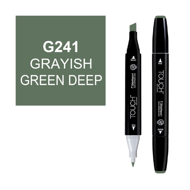 Маркер двухсторонний спиртовой  TOUCH TWIN G241 Серо-зеленый насыщенный