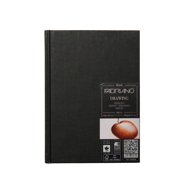 Блокнот для зарисовок Drawingbook 160г/м.кв 14,8x21см мелкозернистая 60л (портрет)