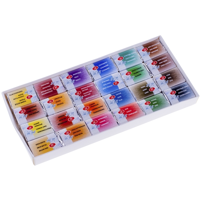 Акварель ЗХК "Ленинград-1", художественная, 24 цвета, без кисти, картон