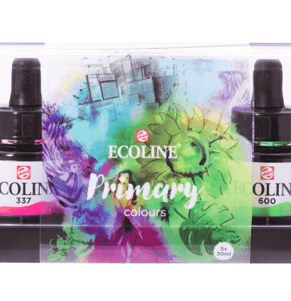 Набор жидкой акварели Ecoline Royal Talens во флаконах 5 цветов, 30 мл для акварельного скетчинга купить в художественном интернет магазине ArtCraft.Space