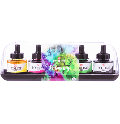 Набор жидкой акварели Ecoline Royal Talens в флаконах 30 мл / 5 цветов (основные) Эколайн купить в магазине акварели и товаров для художников ArtCraft.Space с доставкой по всей РФ