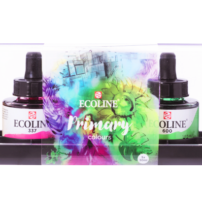 Набор жидкой акварели Ecoline Royal Talens в флаконах 30 мл / 5 цветов (основные) Эколайн купить в магазине акварели и товаров для художников ArtCraft.Space с доставкой по всей РФ