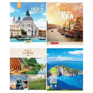 Тетрадь 96л., А5, клетка ArtSpace "Микс. Путешествия", суперэконом