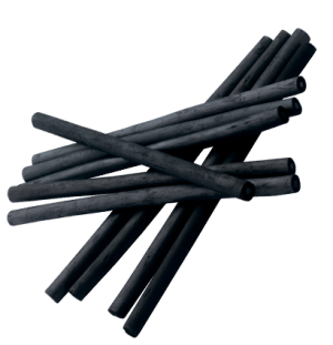 Уголь 10 стержней по 14 см,