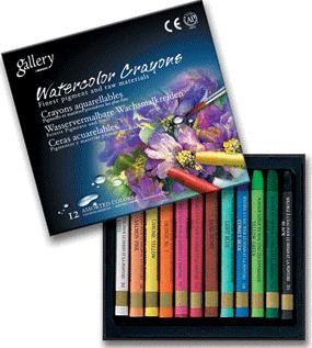 Акварельные профессиональные пастельные мелки, 12 цветов в картонной коробке