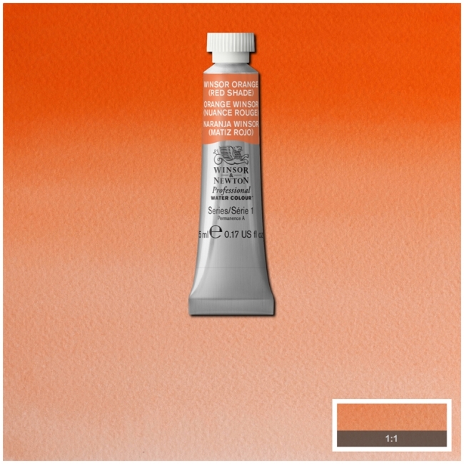 Акварель художественная, 5 мл, Винзор оранжевый (красный оттенок) '04