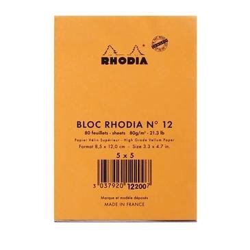 Блокнот оранжевый в клетку Rhodia Basics мягкая обложка 8.5 х 12 см / 80 листов / 80 гм купить в художественном магазине ArtCraft.Space