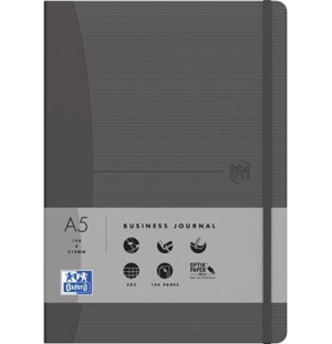 Блокнот OXFORD Office Signature A5 72л линейка фикс.резинка твердая обложка серый 