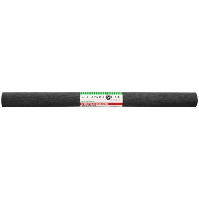 Бумага крепированная Greenwich Line, 50*250см, 32г/м2, черная, в рулоне