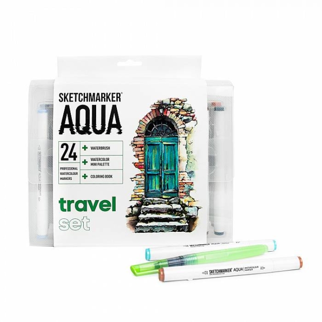 Набор акварельных маркеров SKETCHMARKER Aqua Travel Set 24цв Набор акварельных маркеров SKETCHMARKER Aqua Travel Set 24цв