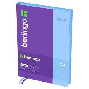 Ежедневник датированный, А5, 184л., кожзам, Berlingo "Envy", цветной срез, фиолетовый