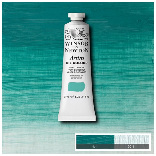 Краска масляная профессиональная Winsor&Newton "Artists' Oil", зеленый кобальт Краска масляная профессиональная Winsor&Newton "Artists' Oil", зеленый кобальт