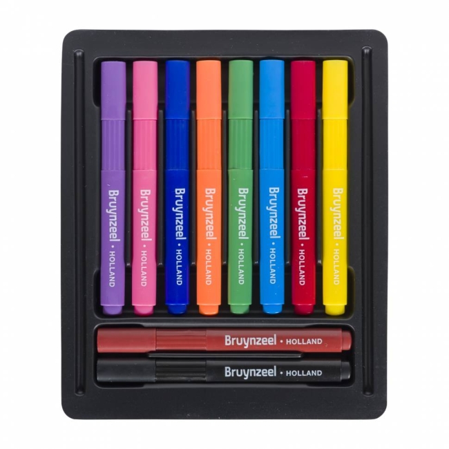 Фломастеры трехгранные Bruynzeel Kids Triple набор 10 штук купить в художественном магазине ArtCraft.Space с доставкой по всему миру
