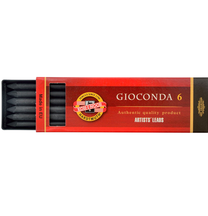 Грифели для цанговых карандашей Koh-I-Noor Gioconda 5.6 мм чернографитовые 6 штук HB купить в художественном магазине ArtCraft.Space