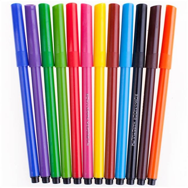 Фломастеры смываемые Koh-I-Noor Пчелка набор 12 цветов купить в магазине маркеров ArtCraft.Space Фломастеры смываемые Koh-I-Noor Пчелка набор 12 цветов купить в магазине маркеров ArtCraft.Space