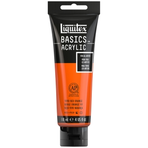 Краска акриловая художественная Liquitex "Basics", 118мл, туба, 620 красновато-оранжевый яркий