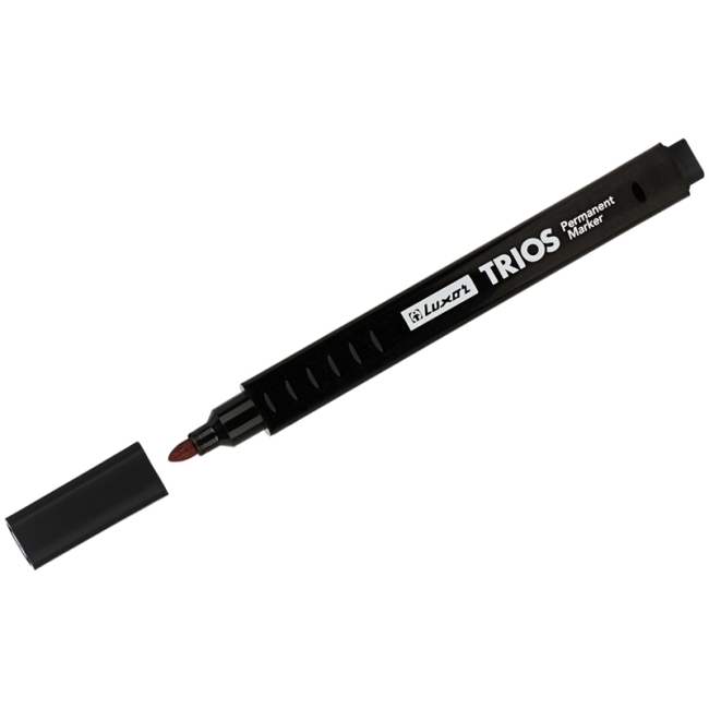 Маркер перманентный Luxor "Trios" черный, пулевидный, 2,5 мм Маркер перманентный Luxor "Trios" черный, пулевидный, 2,5 мм
