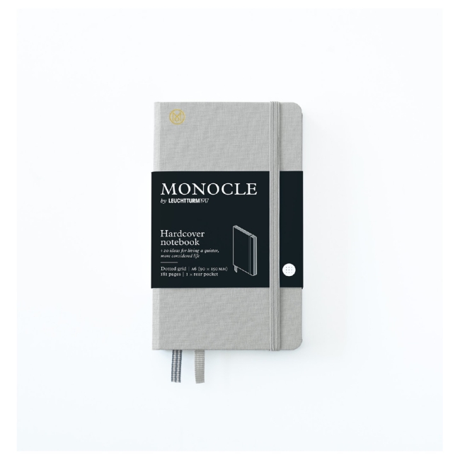 Блокнот Leuchtturm1917 Monocle A6 (9x15см.) 80г/м2 - 196 стр. в точку, твердая обложка, цвет: Светло-серый