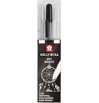 Набор линеров Sakura Gelly Roll 3 цвета (белый, черный, прозрачный с блестками) купить в магазине товаров для рисования ArtCraft.Space с доставкой по РФ и СНГ
