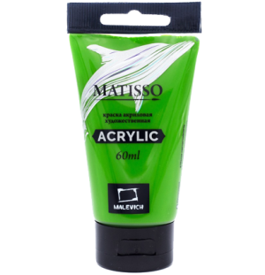 Акриловая краска Малевичъ Matisso, желто-зеленая, 60 мл