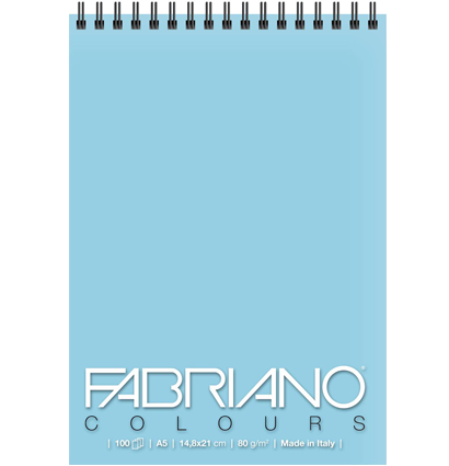 Блокнот с голубой бумагой Fabriano Colours на пружине для зарисовок А4 / 100 листов / 80 гм купить в художественном магазине ArtCraft.Space с доставкой по РФ и СНГ