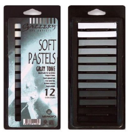 Пастель Mungyo Artists Soft Pastel сухая квадратная 12 цветов (серые) купить в художественном магазине ArtCraft.Space с доставкой по всему миру