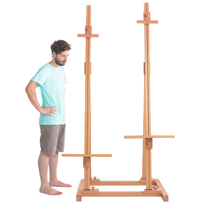 Двойной студийный мольберт Capelletto из бука для широкого холста купить в художественном магазине ArtCraft.Space с доставкой по РФ и СНГ