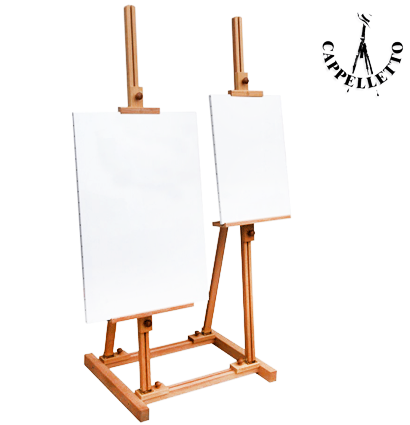 Двойной студийный мольберт Capelletto из бука для широкого холста купить в художественном магазине ArtCraft.Space с доставкой по РФ и СНГ