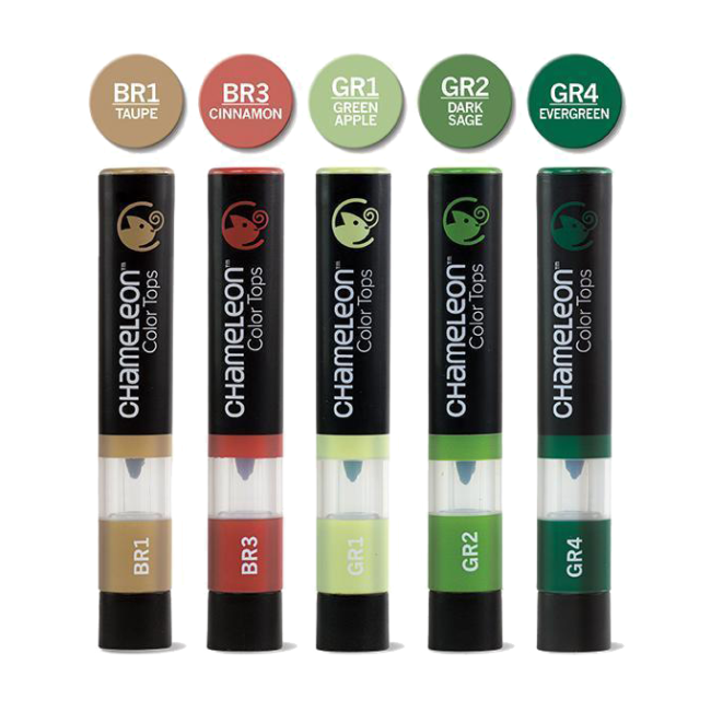 Набор цветовых блендеров "Chameleon" Nature Tones, природные тона 5 шт.