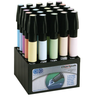 набор маркеров CHARTPAK PASTELS (пастельные тона) 25 шт.,