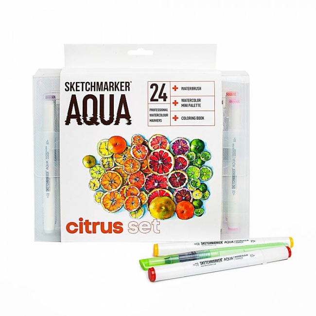 Набор акварельных маркеров SKETCHMARKER Aqua Citrus Set 24цв Набор акварельных маркеров SKETCHMARKER Aqua Citrus Set 24цв